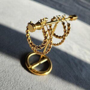 18K Gold Plated Stainless Steel Twisted Post Hoop Earrings Set.